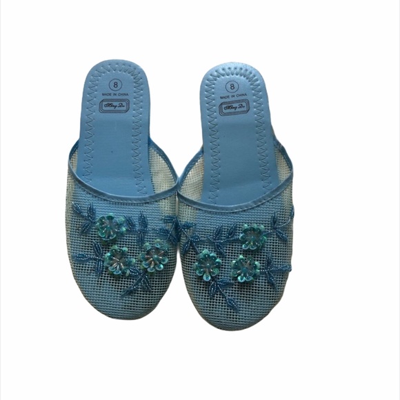 🆕New Blue Slides Flat Slippers - Picture 2 of 11